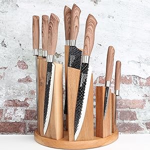 Resafy Wooden Magnetic Knife Block Universal Knives Holder with Strong Magnet Knife Strip Stand