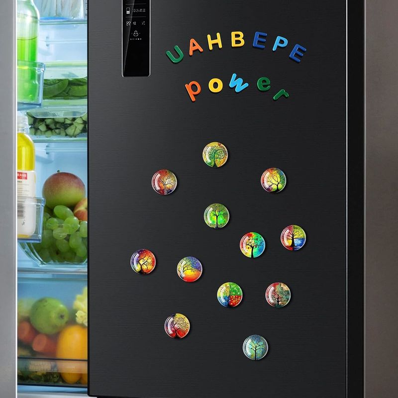 12PCS Мощные планеты Стеклянный магнит для холодильника для обучения на доске