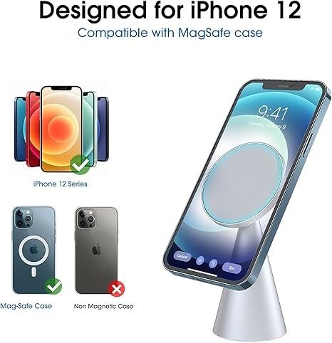 Магнитная стойка для телефонов совместима с iPhone 13 и iPhone 12, Mini, Pro и Pro Max, регулируемый алюминиевый держатель